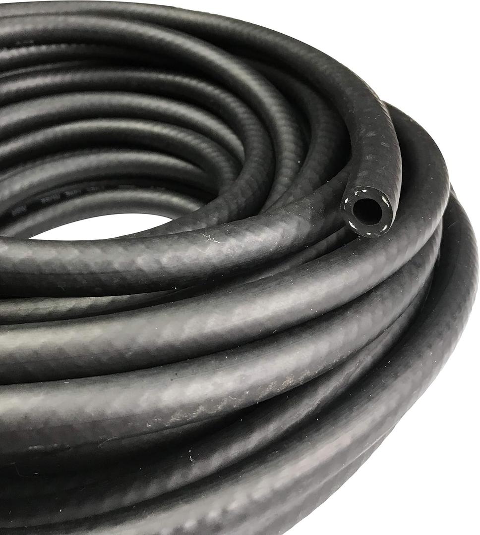 Fuel Line 1" ID NBR Hose Push on Hose 1.4" OD Engine Liner Compatible with Fuel System, Methanol, Oils, Lubricants and Coolant, 300 PSI 5 feet (Black)