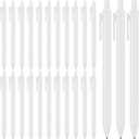 Fulmoon 25 Pcs Ballpoint Pens Bulk Retractable Comfortable Writing Pens Cute Christmas Back to School Supplies in Medium Point 1.0 mm for Teacher Student Baby Shower (White)