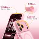 for iPhone 17 Pro Max Case for Women Girls,【Compatible with MagSafe】,【Camera Control】,【Full Camera Protection】, Cute Wave Magnetic Phone Case for iPhone 17 Pro Max,Light Pink