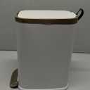 CEROELDA Small Bathroom Trash Can with Lid Soft Close-5L/1.3 Gal Slim Garbage Can-Metal Step Wastebasket-Rectangle Narrow Waste Bin for Office, Bedroom, Toilet, Live Room-White