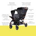 Baby Trend Sit N' Stand Double 2.0 Stroller, Dash Black