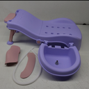 Kids Hair Washing Shampoo Chair for Toddler Adjustable to Aged 1-10 | Make Shampoo Washing Time Fun Secure Easier | Alternative to Bath Station for Kids with Disability | Portable Foldable | Purple