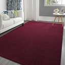 Pettop 5x7 ft Burgundy Red Area Rugs for Bedroom Living Room, Washable Memory Foam Indoor Carpet, Modern Aesthetic Minimalist Non Slip Soft Comfy Carpet for Boys Girls Dorm Home Decor
