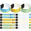 Blosssound 12 Pcs Kids ID Bracelets Safety Identification Wristband Reusable Child Waterproof ID Band Adjustable Anti Lost Wristband for Boys and Girls Travel Outdoor Activities
