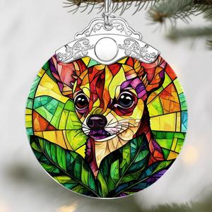 Vibrant Chihuahua Christmas Ornaments: Christmas Tree Ornaments, Pet Theme Holiday Decor, Stocking Stuffers, Gift Ideas, Xmas Gifts & Gifts for Pet Lovers, Especially Dog Lovers