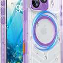 for iPhone 16 Pro Max Case Waterproof with Magsafe, Built in Camera Control [Screen Protector] [Lanyard], IP68 Military Full Body Shockproof, for Water Sports Outdoor Work, 6.9" Frosted Purple