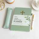 3 x 2026 Christian Planner for Women & Man 5.7"x8.3" 12-Month Hardcover Bible Journal and Prayer Organizer, Faith-Based Weekly & Monthly Planner with Scripture Verses, Christian Gifts (Sage Green)