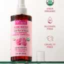 Yoken Organic Rose Water Spray for Face, 8 Fl Oz Fine Mist, Rosewater Face Mist with 100% Pure & Natural Rosa Damascena Rose Hydrosol, USDA Certified Organic, Alcohol Free, Vegan, No Dyes