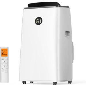 14000BTU Portable Air Conditioners Inverter Technology,Dual Hose Fast Cooling Portable AC Unit for Large Room up to 700 sq.ft, w/t Dehumidifier & Fan, (42dB) Quiet Sleep Mode, Remote Control