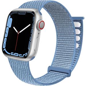 Sport Loop Band Compatible with Apple Watch Band 38mm 40mm 42mm 44mm iWatch Series 6 5 SE 4 3 2 1 Strap, Nylon Velcro Women Men Stretchy Elastic Braided Adjustable Wristband, 38mm 40mm Cape Cod Blue