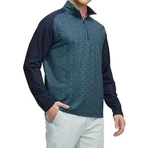 M MAELREG Quarter Zip Pullover Men Moisture Wicking Lightweight Sports Print Mock Neck Golf 1/4 Zip Pullover Mens Sweatshirt, M