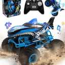 BEZGAR 1:16 Scale Remote Control Monster Truck - Shark Monster Truck Toys with 360° Spins and Drifting, RC Car with Light and Music, Remote Control Car for Boys 4-7, Kids Christmas Birthday Gifts