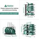 Dailyart Pot and Pan Organizer for Under Cabinet Adjustable 8-Tier Pots and Pans Storage Organizer with 3 DIY Methods Pan Organizer Rack for Cabinet, Pan Organizers Inside Cabinet for Frying Pan, Lid