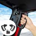 JeCar Front Grab Handles Aluminum Alloy Grab Bars for 2007-2018 Jeep Wrangler JK JKU Sports Sahara Rubicon X, Black