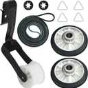 Upgraded4392065 Dryer Repair Kit with 341241 Dryer Belt, 349241T Drum Roller Kit for WED4815EW1 NED4655EW1 NGD4655EW2 NED4600YQ1 NED4500VQ2 NED4655EW0 NED4600YQ0. Replaces PS373087