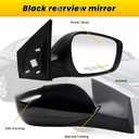 Passenger Side Mirror Assembly Compatible with Elan-tra 2011-2013 with Heated & Manual Folding and Power Glass HY1321179 87620-3Y100 Gloss Black (5 Pins) (Right)