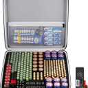 Comecase Extra Large Battery Organizer Storage Box, Garage Carrying Case Bag Holder - Holds Up to 300+ Batteries AA AAA C D 9V Lithium 3V with Battery Tester (Batteries are Not Included)
