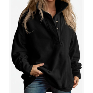 Fisoew Womens Oversized Sweatshirt Casual Snap Stand Collar Long Sleeve Pullover Tops Fall Travel Outfits, M Fisoew Womens Oversized Sweatshirt Casual Snap Stand Collar Long Sleeve Pullover Tops Fall Travel Outfits, M