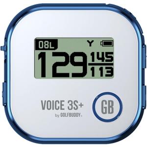 GOLFBUDDY Voice 3S+ Talking Golf GPS Rangefinder | Clip-On Hat GPS with Slope On/Off | Audio Distance to Front/Center/Back | 40,000 Courses | 18-Hour Battery | No Subscription Fees (Blue)