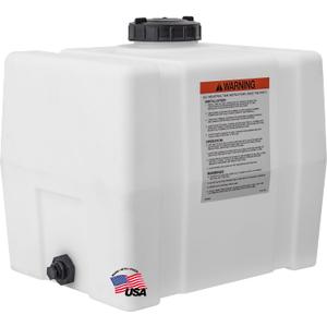 RomoTech 82123909 Horizontal Square Reservoir Water Tank, 30 gallon, Made In USA, Natural Poly Tank Non-Flammable Liquids, UV-Resistant, Ideal for Agricultural Use, RV Water Storage