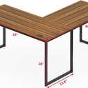SHW Mission 55 x 60 Inches L-Shape Home Office Computer Desk, Walnut, 55-Inch L-Shaped