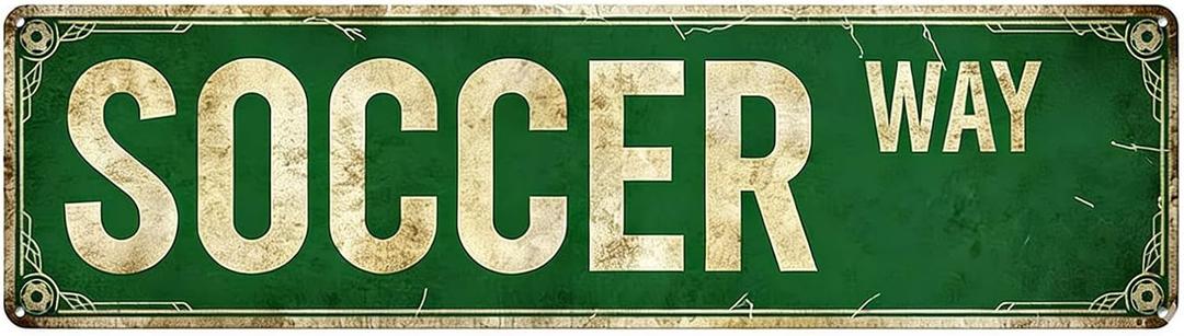 Soccer Gifts Soccer Stuff for Boys 8-12 Sports Poster Wall Decor for Boys Room Vintage Metal Tin Signs Teen Boys Birthday Christmas Wall Art for Bedroom Man Cave