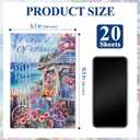 3 x MARCADORUS Scrapbook Stickers, 20 Sheets Flower Stickers, Scarpbook Supplies Tulips, Roses, Rabbits, Birds & Floral Illustrations for Planners, Journaling Supplies for Holidays & Occasions. (5.7 x 8.2 Inch, 20 Sheets, Cozy Blue)