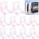uxcell 20 Pack Book Display Stands, 2" Adjustable Display Holder Mini Clear Easel Collector Stand for Displaying Comics, Magazines, Postcards, Art works, DVDs, Medals, Pink