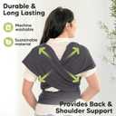 KeaBabies Baby Wrap Carrier - All in 1 Original Baby Carrier Newborn to Toddler Sling, Easy to Wear, Hands Free Bonding, Lightweight, Breathable Infant Wraps (Mystic Gray)