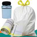 Large Trash Bags, Big Tall heavy duty 21 Gallon/ 50-90 Liter Drawstring Trash Bags, Easy-Dispense Leaf Roll, tear-free design, Extra-Strong Unscented 30 Count for Kitchen & Household & Commercial.