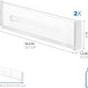 iDesign Plastic Adjustable Deep Drawer Divider, Kitchen, Dresser, Desk, Bathroom and More, The Linus Collection Set of 2, Expandable 13.25 20.75, Clear
