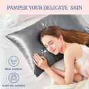 BEDELITE Satin Pillowcase for Hair and Skin, Super Soft and Cooling Similar to Silk Pillow Cases 2 Pack with Envelope Closure, Gift for Women Men(20"x30" Queen Size, Dark Grey)