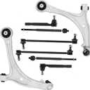 Front Lower Control Arms & Ball Joints Inner Outer Tie Rods Sway Bar Links Suspension Kit Replacement for Honda Odyssey 2005-2010(8pc)