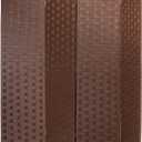FDW Room Divider Wood Screen Mesh Woven Design Room Divider Folding Portable Partition Screen for Home Office (4 Panel, Brown)