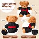 Civaner Taekwondo Uniform Outfit Bear Clothes with Belts, Bear Not Included, Fit 12-16 in, Clothes for Taekwondo Uniform Stuffed Animal Clothing for Birthday Gift Party (Black)
