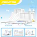 12.5FTx10.6FT Oxford White Bounce House, Kids Inflatable Castle with Slide and Ball Pool, Medium to Large Inflatable Bounce House,Can Be Used Indoors or Outdoors Wet and Dry Use Multi-Functional Toy