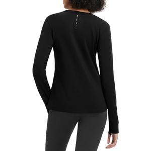baleaf Women's Thermal Tops Long Sleeve Fleece Running Shirts Thumbhole Cold Weather Winter Gear Workout Base Layer (Black), Size X-Small