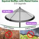 24 Inch Large Squirrel Baffle for Bird Feeder Pole, Squirrel Proof Bird Feeders Baffle with Metal Frame, Outside Squirrel Stopper & Bird House Guard for Shepherds Hook, Black, 1 Pack