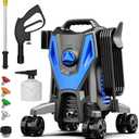 Electric Pressure Washer, 4800 PSI 3.0GPM High Pressure Cleaning Machine with 35 FT Power Cord, 20 FT Hose, Foam Cannon, 4 Nozzles,Easy Store for Car/Garage/Patio, Blue