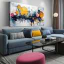 CGXART Abstract Wall Art for Living Room Large Size - Modern Wall Art for Office - Yellow Pictures Wall Decor Ready to Hang Size 29" x 59"