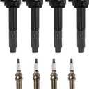 TRQ Ignition Kit Ignition Coil Spark Plugs Compatible with 2010-2012 Subaru Legacy Outback