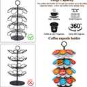Coffee Pod Carousel Holder,Compatible with K-Cups Organizer Compatible with 36 Cup Pods,Spins 360-Degrees