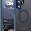 DEERLAMN Strong Magnetic Case for Samsung Galaxy S25 Ultra 6.9-Inch, [Compatible with Magsafe] [Military Grade Drop Protection] Translucent Matte Shockproof Protective Phone Cover, Frosted Blue