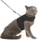 PUPTECK Soft Mesh Cat Vest Harness and Leash Set Puppy Padded Pet Harnesses Escape Proof for Cats Small Dogs Rabbits Bunny, Black XL