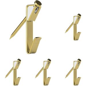 OOK 50584 ReadyNail Picture Hangers, Hassle-Free Picture Hooks, 30lbs, Brass 