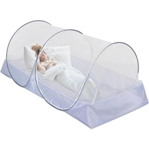 CMINGJ Foldable Mosquito Net Tent Portable Mosquito Net Pop-Up Travel Mosquito Net for Bed Free Installation-Suitable for Baby Adults Bedroom, Camping, nap, Patio (Large-Side Zipper(White net))