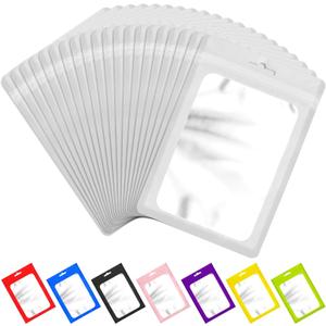 ANZNKU 100 Pcs Resealable Mylar Bags with Clear Window Bags Packaging Bags Foil Pouch Zipper Bag for Jewelry Sample Candy Food (6.29x9.44 inches, White)