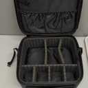 Yaliang Travel Makeup Bag, Portable Makeup Case with LED Mirror, Removable Mirror with 3 Color Modes, 8 Adjustable EVA Dividers for Brushes Toiletry Jewelry Digital Accessories, Solid Black