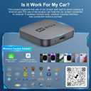 Wireless CarPlay Adapter, Car Adapter with Netflix Fast Car Video Plug & Play, Easy Setup, Supports Netflix/YouTube/TF Card Streaming Equalizers and More for OEM Wired CarPlay/Android Auto Cars