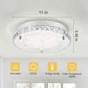 Crystal Ceiling Light Flush Mount Light Fixture Modern LED Ceiling Lamp for Foyer, Bedroom, Bathroom, Closet, Dimmable, 11 Inch, 18W